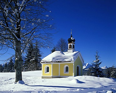 Mittenwald Upper Bavaria Germany chapel Maria Rast near the path to the Kranzber