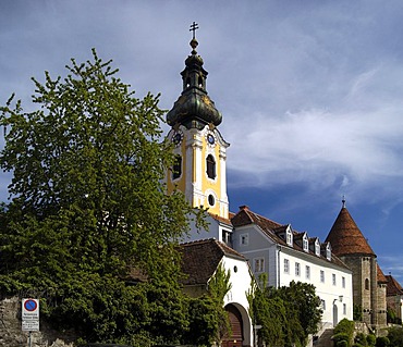 Church and surrounding buildings in Hartberg Styria Austria