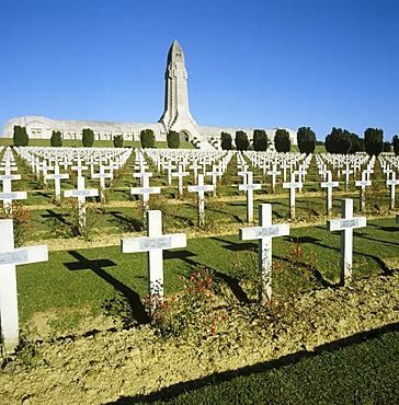 Soldiers' cemetery and war memorial, Verdun, Departement Meuse, France