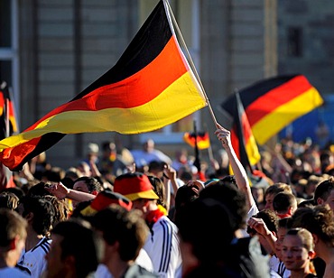 UEFA European Football Championship 2008, public viewing on Schlossplatz Square, flags, Stuttgart, Baden-Wuerttemberg, Germany, Europe