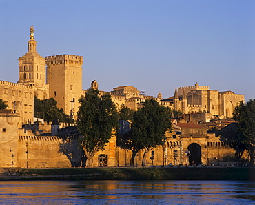 Papal Palace at Rhone River in Avignon, Provence, France