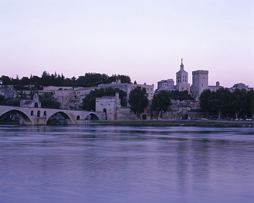 Across Rhone to Papal Palace, France, Provence, Avignon