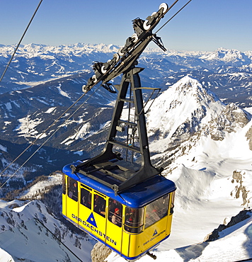 Gondola lift with Mt. Scheiblingstein in the background, Dachstein Massif, Styria, Austria, Europe