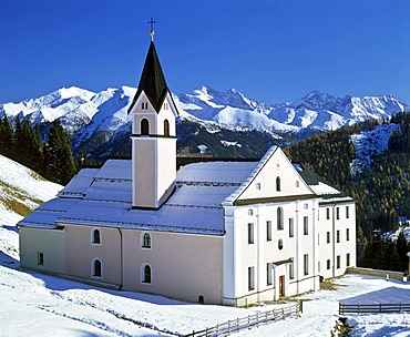 Pilgrimage cloister Maria Waldrast near Matrei, behind Zillertal Alps, Tyrol, Austria