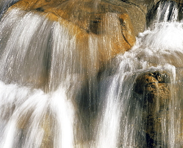 Small waterfall in a mountain stream, movement