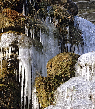 Frozen waterfall, icicles