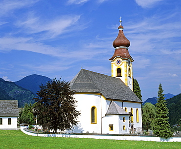 Church at Unken, Pinzgau region, Salzburger Land, Austria, Europe