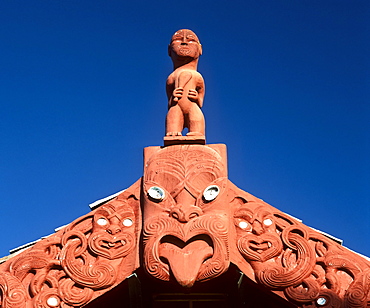 Maori wood carvings, Rotorua, North Island, New Zealand