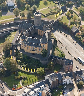 Aerial view, Genovevaburg castle, Mayen, Eifel mountain range, Rhineland-Palatinate, Germany, Europe