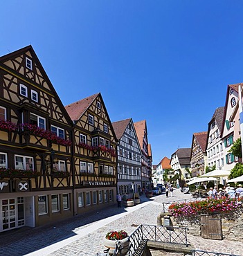 Franconian half-timbered buildings, historic town centre of Bad Wimpfen, Neckartal, Baden-Wuerttemberg, Germany, Europe, PublicGround