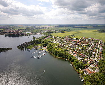 Aerial view, Roebel, Mueritz, Mecklenburg-Western Pomerania, Germany, Europe