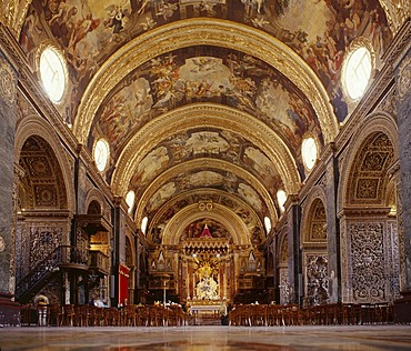 Interior, St. John's Cathedral, La Valletta, Malta, Europe