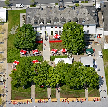 Aerial view, Landesgartenschau Country Garden Exhibition Hemer, Maerkischer Kreis district, Sauerland region, North Rhine-Westphalia, Germany, Europe