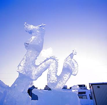 Ice carving, Mombetsu Ice Festival, Hokkaido, Japan