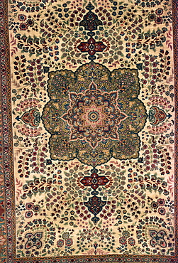 Mughal floral pattern woven in rug, Karachi, Pakistan, Asia