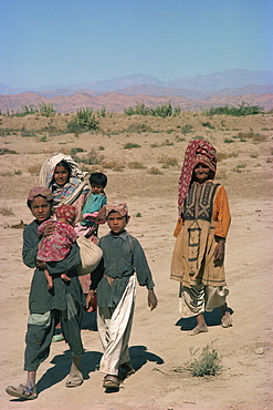 A group of Baluchi women and children near Sibi, Pakistan, Asia