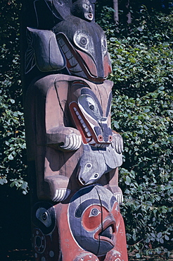 Totems, Stanley Park, Vancouver, British Columbia (BC), Canada, North America