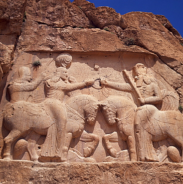 The Investiture of Ardeshir I by the god Ahura Mazda, Naqsh-E-Rustam, Iran, Middle East