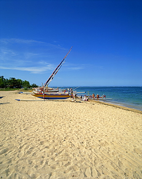 Prahu boats, Sanur Beach, Bali, Indonesia, Southeast Asia, Asia