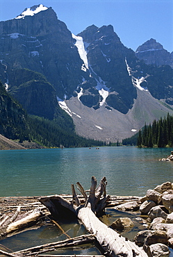 Lake Moraine, Rocky Mountains, Alberta, Canada, North America