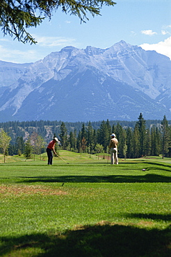 Banff Springs Golf Club, Rocky Mountains near Banff, Alberta, Canada, North America