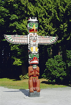 Totem in Stanley Park, Vancouver, British Columbia, Canada