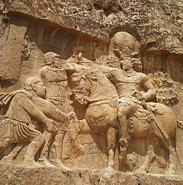 Triumph of Shapur I, Sassanid ruler, Naqsh-e Rustam, Iran, Middle East