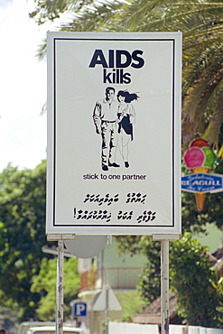 Aids sign, Male, Maldives, Asia