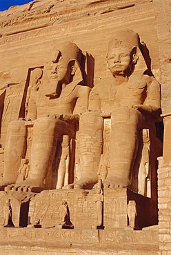 Temple of Re-Herakhte for Ramses II, moved when Aswan Dam built, Abu Simbel, Egypt, North Africa