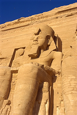 Temple of Re-Herakhte for the pharaoh Ramses II (The Great), moved when Aswan High Dam built, UNESCO World Heritage Site, Abu Simbel, Egypt, North Africa, Africa