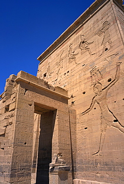 Temple at Philae, moved when the Aswan High Dam was built, near Aswan, Nubia, Egypt, North Africa, Africa