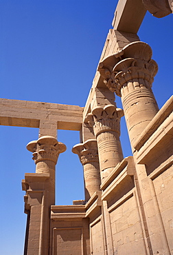 Temple at Philae, moved when the Aswan High Dam was built, near Aswan, Nubia, Egypt, North Africa, Africa