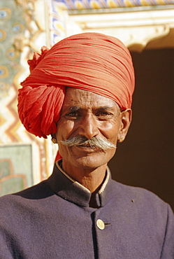 City Palace guard, Jaipur, Rajasthan, India