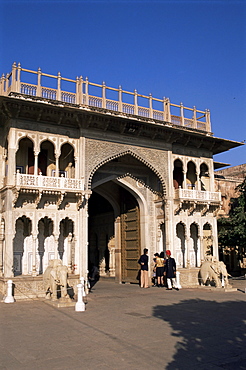 Gateway, City Palace, Jaipur, Rajasthan state, India, Asia