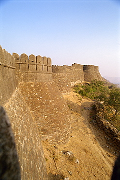 Massive fort built in 1458 AD by Rana Kumbha, Kumbhalgarh, Rajasthan state, India, Asia