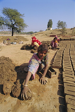 Brick making, Deogarh, Rajasthan, India