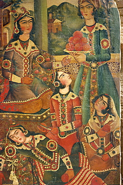 Qajar painting, Shiraz Museum, Shiraz, Iran, Middle East