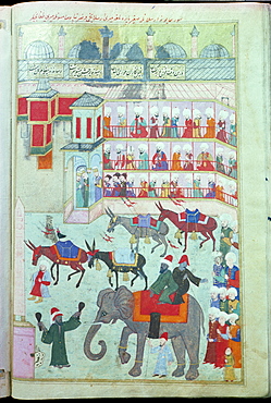 Book of the procession in honour of circumcision of Prince Mehmed, Topkapi Palace Library, Istanbul, Turkey, Europe