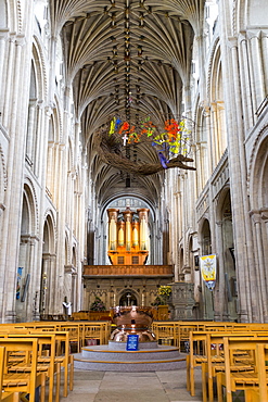 Norwich Cathedral interior, Norwich, England, UK, Europe