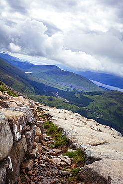 A view from the Mountain Track (Tourist Route), Ben Nevis, Highlands, Scotland, United Kingdom, Europe