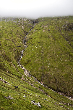 A small stream along the Mountain Track (Tourist Route), Ben Nevis, Highlands, Scotland, United Kingdom, Europe