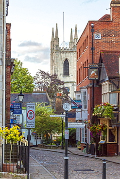 The Guildhall area with cafes, tearooms and tourist shops, Windsor, Berkshire, England, United Kingdom, Europe