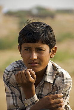 Local boy from the rural village of Keechen, Rajasthan, India