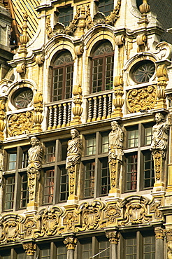 Gilded facade of Guild House, Grand Place, UNESCO World Heritage Site, Brussels, Belgium, Europe