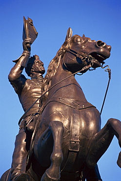 Close-up of statue of General Grant on horseback in New Orleans, Louisiana, United States of America, North America