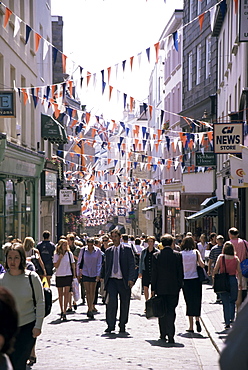 Main street, St. Peter Port, Guernsey, Channel Islands, United Kingdom, Europe