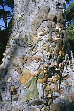 Fairies Tree carving by Ola Cohn, 1931-4, Fitzroy Garden, Melbourne, Victoria, Australia, Pacific