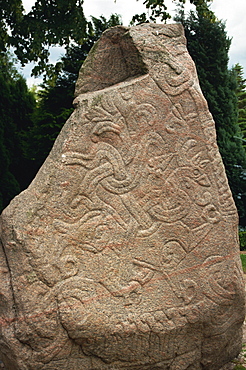 Rune stone dating from the 10th century, Jelling, Jutland, Denmark, Scandinavia, Europe