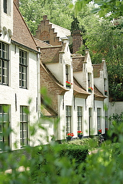 Beguine houses, Begijnhof (Beguinage), Bruges (Brugge), Belgium, Europe