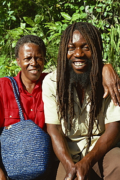 Rastafarian and friend, Charlotte Amalie, St. Thomas, U.S. Virgin Islands, West Indies, Caribbean, Central America